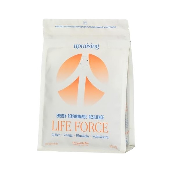 Upraising - Bright Mood | Cafe Champignon Adaptogene | Cafe Moulu + Ashwagandha + Reishi + L Theanine | Boisson Champignon Ad