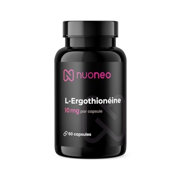 L-Ergothionéine 10 mg – 60 gélules végétaliennes pour 2 mois – Ergothionéine pour la nutrition cellulaire – Testé en laborato