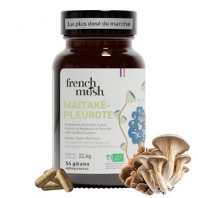 French Mush Duo Maïtaké Pleurote Bio – 56 Gélules Vegan - Satiété, Digestion & Métabolisme - Extraits Concentrés 50/50 20% B ...