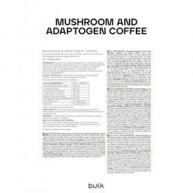 Bulk Café aux Champignons, Crinière de Lion, Ashwagandha, Vitamine D, Noir, 250 g