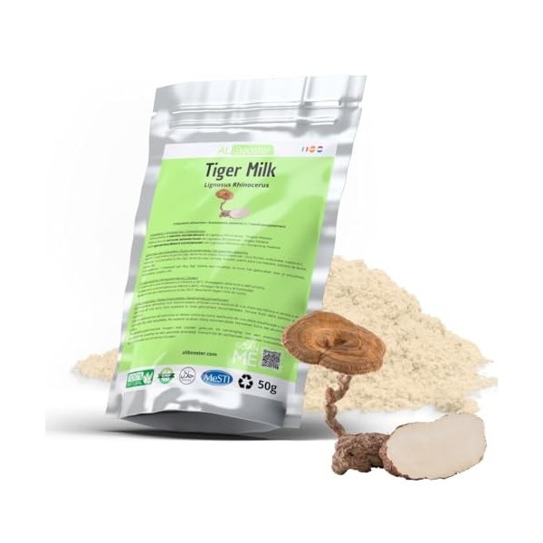 ALIBOOSTER - Poudre extrait pur standardisé champignon Lignosus Lait de tigre - Tiger Milk 50g