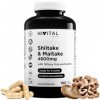 Shiitake et Maitake 4800 mg. 180 gélules vegan pour 3 mois de traitement. 30% de Polysaccharides. Mélange dExtraits Naturels