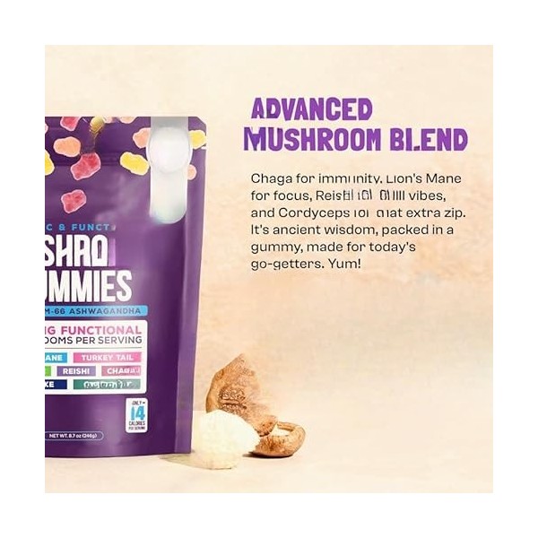 Gummies and Lions Mane Mushroom Gummies Supplément - Organic - Défense immunitaire, stimule les performances cognitives