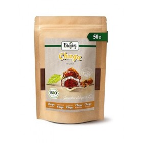 Biojoy Poudre de champignon Chaga BIO 50 g , champignons Chaga séchés et finement moulus, pour le thé Inonotus obliquus L. C...