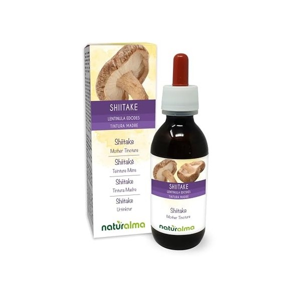 Shiitaké ou Lentin du chêne Lentinula edodes champignon Teinture Mère sans alcool Naturalma - Extrait liquide gouttes 120 m