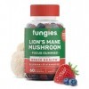 Fungies LionS Mane Mushroom Brain Health Lot de 60 gommes pour la concentration, la mémoire et lhumeur parfum naturel de m