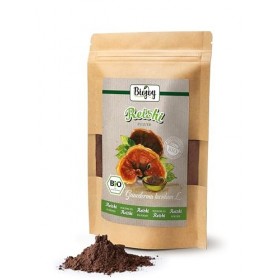 Biojoy Poudre de Champignon Reishi BIO 50 g , Champignons Reishi séchés et finement moulus Ganoderma lucidum L. Champignons
