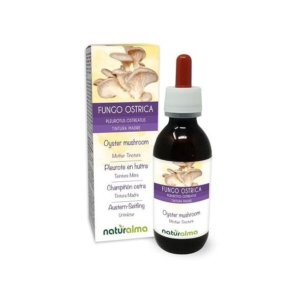Pleurote en huître Pleurotus ostreatus champignon Teinture Mère sans alcool Naturalma - Extrait liquide gouttes 120 ml - Co