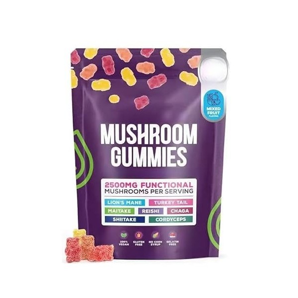 Gummies aux champignons – Gummies aux champignons biologiques et faibles en glucides – Santé immunitaire