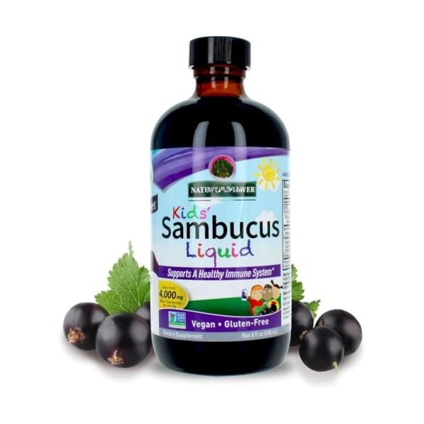 N4tures Answer KlDS S4mbucus Liquide 4000 mg Sureau Noir 240 ml