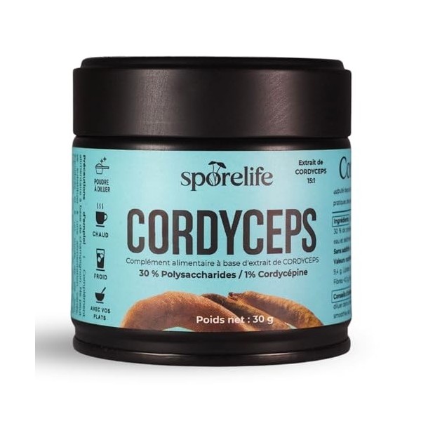 Cordyceps Sinensis en Poudre – pour lÉnergie, Performance physique, Bien-être - Se Mélange à Alimentation ou Boisson – 100% 