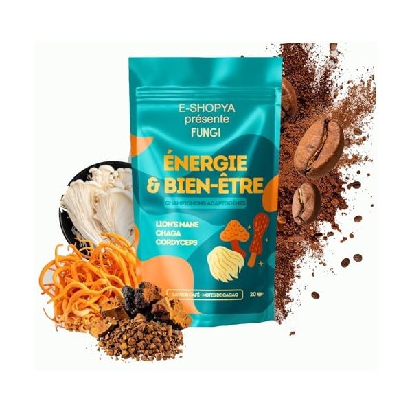 Fungi – Café nouvelle génération aux champignons adaptogènes Cordyceps, Chaga, Lion’s Mane – Énergie stable & goût intense