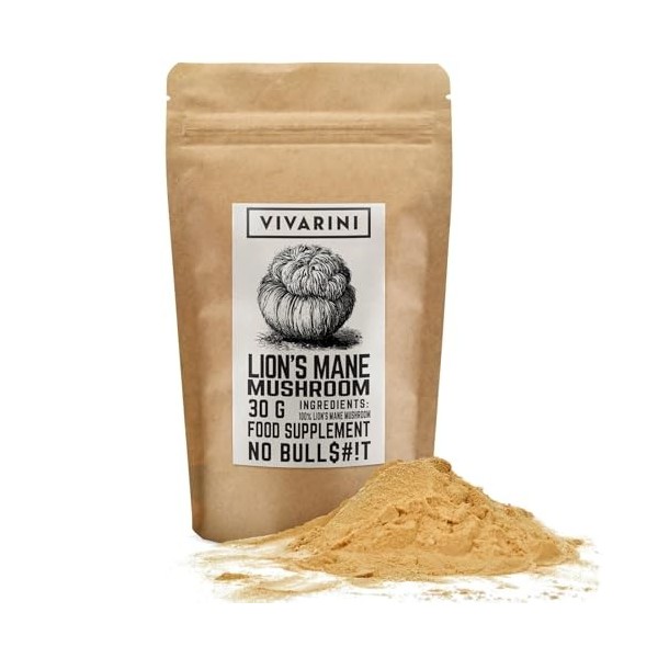 Vivarini Lion’s Mane 50g – poudre concentrée 10:1 pour enrichir naturellement votre routine bien‑être Champignons