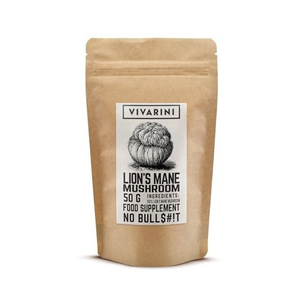 Vivarini Lion’s Mane 50g – poudre concentrée 10:1 pour enrichir naturellement votre routine bien‑être Champignons