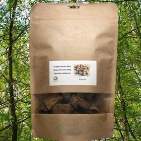 Champignon de bouleau séché Chaga - Morceaux de 400 g, haché naturellement jusquà 5 cm , collection sauvage dEurope du Nor