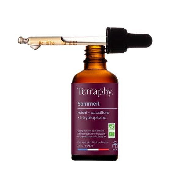 TERRAPHY - Cure Sommeil 30 jours Champignons Adaptogènes - Reishi, Passiflore & L-Tryptophane - Sommeil Réparateur et Nuit Pa