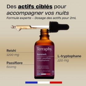TERRAPHY - Cure Sommeil 30 jours Champignons Adaptogènes - Reishi, Passiflore & L-Tryptophane - Sommeil Réparateur et Nuit Pa