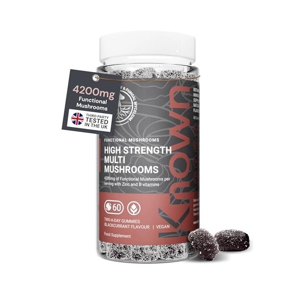 Gummies Multi-Champignons Haute Concentration – Avec Crinière de Lion, Reishi, Chaga, Maitake, Cordyceps, Tremella – Saveur C