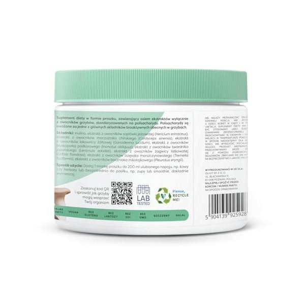 Osavi Complexe de champignons 8 en 1 | Extraits de fructification de champignons de haute qualité à partir de 30% de polysacc