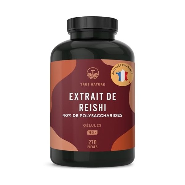 Reishi Ganoderma Lucidum - 270 Gélules - 20.100mg/jour, Extra Concentré 5:1 - 40% Polysaccharides - Immunité & Énergie - Sa C...