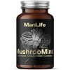 Lion’s Mane + Reishi + Chaga + Cordyceps | 90 gélules | Complément MushrooMind – ManLife
