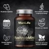 Lion’s Mane + Reishi + Chaga + Cordyceps | 90 gélules | Complément MushrooMind – ManLife