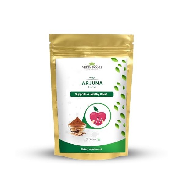 Vedikroots Arjuna - Herbe ayurvédique traditionnelle | Naturel et végétal | 100 g