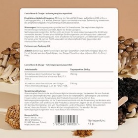 Lions Mane & Chaga - Extrait en poudre, 100% naturel, sans sucre et conservateurs, soutient les fonctions cérébrales, adapto