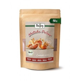 Biojoy Poudre de Shiitake Biologique 50 g , champignons Shiitake séchés et finement moulus Lentinula edodes Champignons