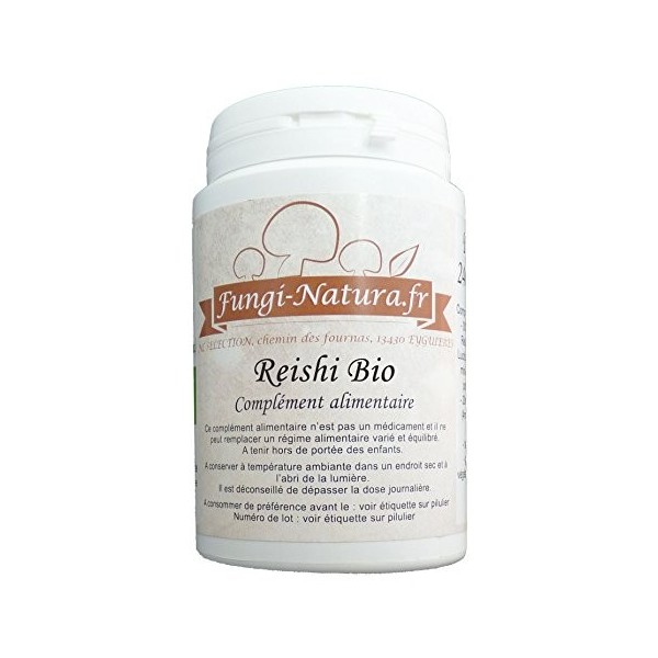 REISHI GANODERMA BIO DOUBLE EXTRACTION 240 GELULES - Garanti 30% de polysaccharides et 4% triterpènes - Société Française - C