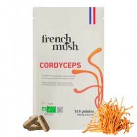 French Mush Cordyceps Bio – 168 Gélules Vegan – Champignon pour l’Énergie, le Bien-Être et les Performances Physiques – 1 à 2