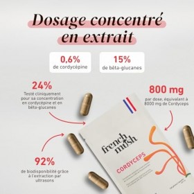 French Mush Cordyceps Bio – 168 Gélules Vegan – Champignon pour l’Énergie, le Bien-Être et les Performances Physiques – 1 à 2