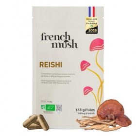 French Mush Reishi Bio Grand Format - 168 Gélules Vegan - Relaxation, Sommeil Réparateur, Sérénité - Extrait Puissant Testé e...