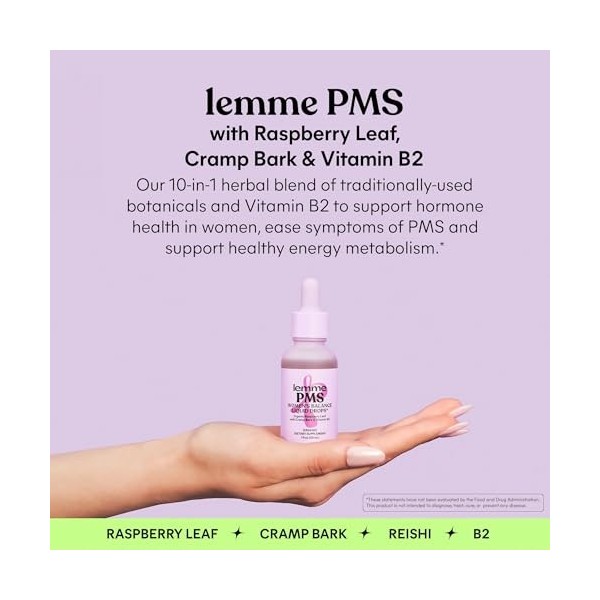 Lemme PMS Hormone Balance pour femme Gouttes liquides, soulagement des crampes PMS et règles légères, mélange de plantes 10 e