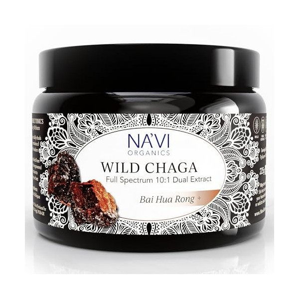 Poudre dextrait de champignon de Chaga double extraction récoltée sauvage 225 g