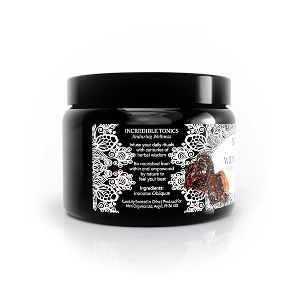 Poudre dextrait de champignon de Chaga double extraction récoltée sauvage 225 g