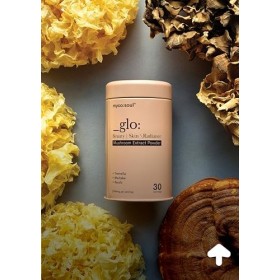 _glo: Beauty Fuel | Extrait de champignon bio 3 | Synergique | Tremella | Stimule le collagène, lhydratation de la peau, la