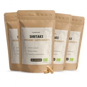 Cupplement - 4 Sacs Shiitake 60 Capsules - Pilulier Gratuit - Bio Champignon - Scoop Gratuit - Éperons De Champignons - Super