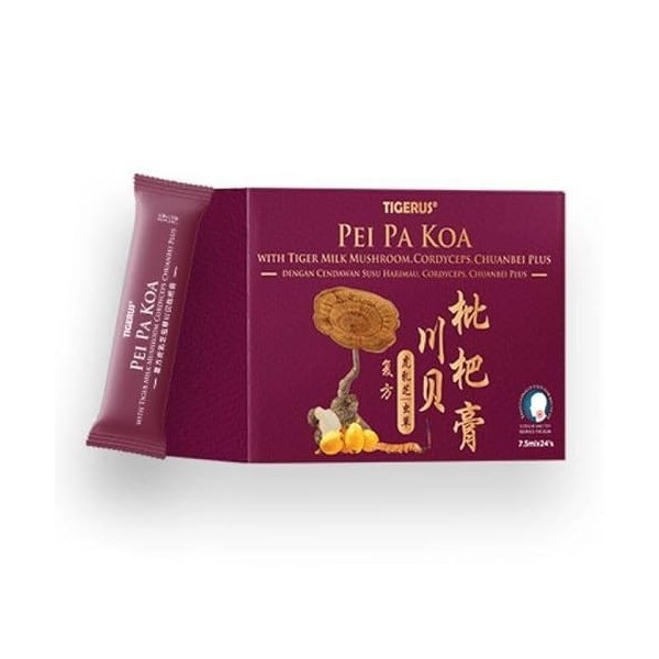 Champignon lait de tigre Tiger milk + Pei Pa Koa + Cordyceps - Contre la toux mal de gorge à base de plantes naturelles et mi