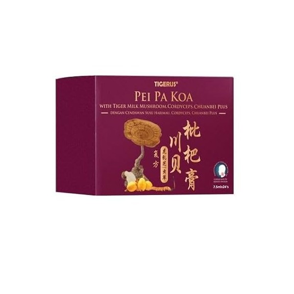 Champignon lait de tigre Tiger milk + Pei Pa Koa + Cordyceps - Contre la toux mal de gorge à base de plantes naturelles et mi