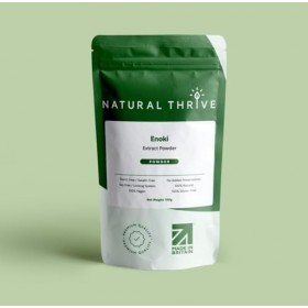 Natural Thrive Poudre de champignon Enoki bio – Exhausteur de saveur naturel dumami – Riche en antioxydants – Végétalien, sa