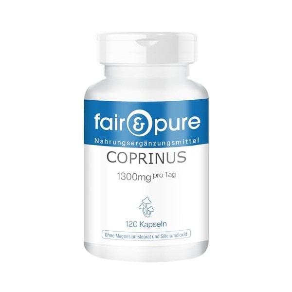 Coprinus 650mg Coprinus Comatus - poudre naturelle de champignons - végan
