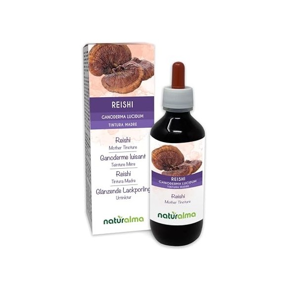 Ganoderme luisant ou Reishi Ganoderma lucidum champignon Teinture Mère sans alcool Naturalma - Extrait liquide gouttes 200 C...