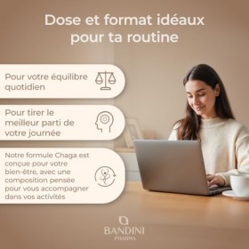 Bandini® Chaga 366 comprimés à Base du Champignon Polypore Oblique - Inonotus Obliquus | Complément Riche en antioxydants et 