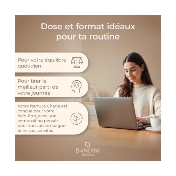 Bandini® Chaga 366 comprimés à Base du Champignon Polypore Oblique - Inonotus Obliquus | Complément Riche en antioxydants et 