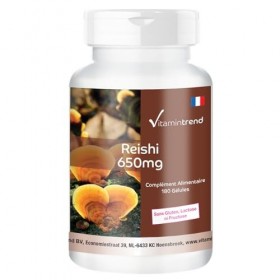 Reishi 650mg - avec 1950mg de poudre de Reishi par dose journalière - Ganoderma lucidum - ! POUR 3 MOIS ! | Vitamintrend