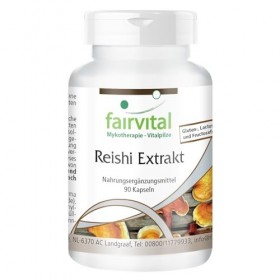 Fairvital | Extrait de Reishi 500mg - 30% de polysaccharides - Ganoderma lucidum - 90 Pièces - Vegan
