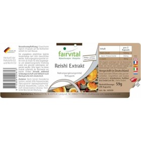 Fairvital | Extrait de Reishi 500mg - 30% de polysaccharides - Ganoderma lucidum - 90 Pièces - Vegan