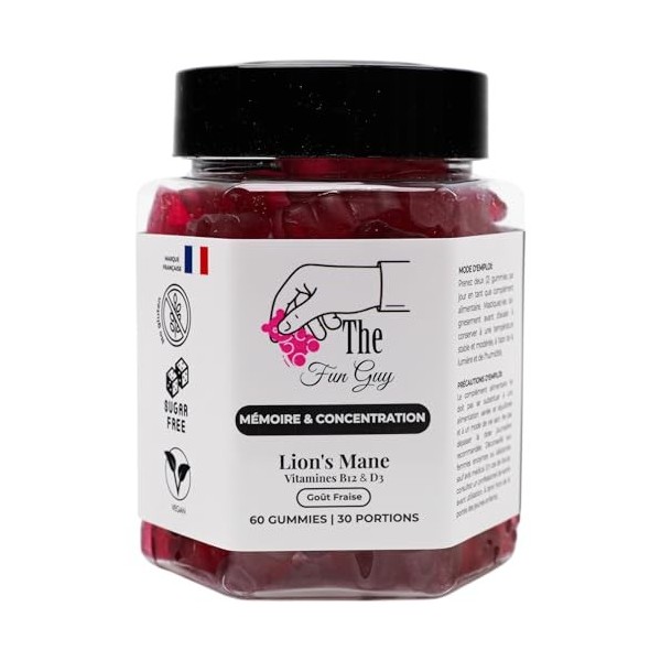 The Fun Guy Gummies – Lion’s Mane 2000mg pour Focus et Mémoire | Vitamines D3 & B12 | Optimisez Performance, Réduisez Stress 