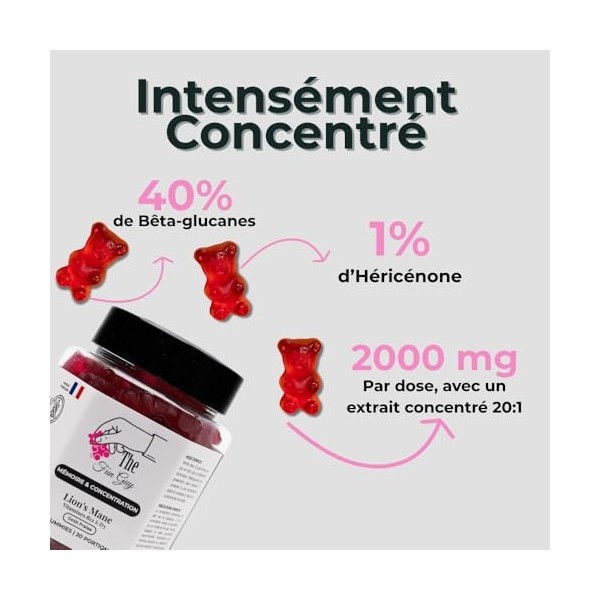 The Fun Guy Gummies – Lion’s Mane 2000mg pour Focus et Mémoire | Vitamines D3 & B12 | Optimisez Performance, Réduisez Stress 